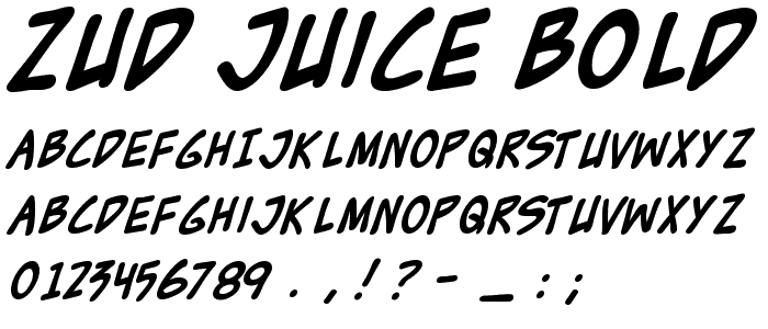 Zud Juice Bold font